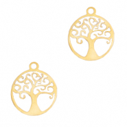 Breloques en acier inox arbre de vie Doré