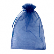 Sachet à bijoux en organza 13x18cm Bleu marine