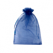 Sachet à bijoux en organza 9x12cm Bleu marine