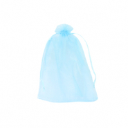 Sachet à bijoux en organza 7x9cm Bleu turquoise