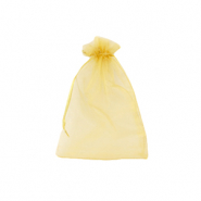 Sachet à bijoux en organza 7x9cm Jaune doré