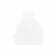 Sachet à bijoux en organza 7x9cm Blanc