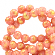 Pierres naturelles Calcite 6mm Rose corail-doré