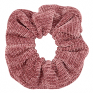 Chouchou pour cheveux velours côtelé Rouge aubergine vintage
