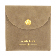 Sachet à bijoux "with love" Marron-doré