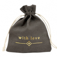 Sachet à bijoux "with love" Noir-doré