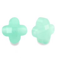 Perles à facettes Fashion trèfle Vert turquoise