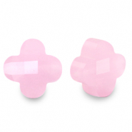 Perles à facettes Fashion trèfle Rose azalée