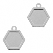 Pendentifs bohèmes hexagone Argenté