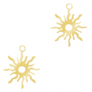 Breloques en acier Inox soleil Doré