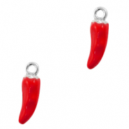 Breloques en métal Basic Quality piment Argenté-rouge
