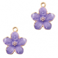 Breloques en métal Basic Quality fleur Doré-violet