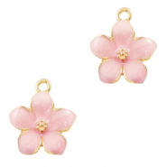 Breloques en métal Basic Quality fleur Doré-rose