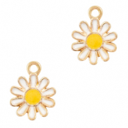 Breloques en métal Basic Quality fleur Doré-blanc