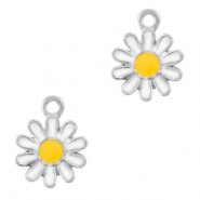 Breloques en métal Basic Quality fleur Argenté-blanc