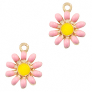 Breloques en métal Basic Quality fleur Doré-rose