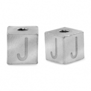 Perles en acier Inox lettre J Argenté