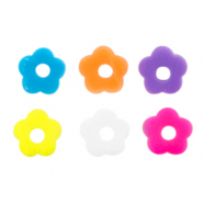 Perles Katsuki fleur 6mm Arc-en-ciel mélange