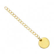 Appr&ecirc;ts en acier inox cha&icirc;nette d'extension m&eacute;daillon rond 10mm Dor&eacute;