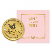 Girls Support Girls breloques en métal DQ connecteur Doré (sans nickel) 50% de don à Free a Girl