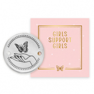Girls Support Girls breloques en métal DQ connecteur Argenté antique (sans nickel) 50% de don à Free a Girl