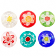 Perles Millefiori disc fleur 6mm Multicolore