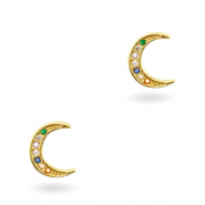 &Eacute;l&eacute;ments en laiton et zirconium arc-en-ciel lune Dor&eacute;