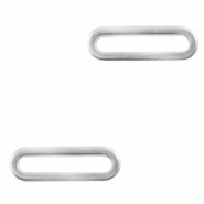 Breloques en acier Inox/connecteur ovale Argenté