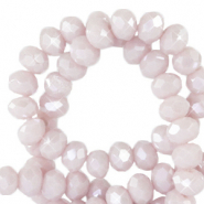 Perles à facettes 4x3mm disque Heishi Violet cendre doux-pearl shine coating