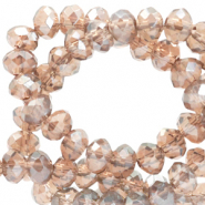 Perles à facettes 4x3mm disque Heishi Beige champagne-pearl shine coating