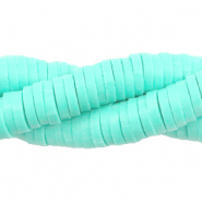Perles Katsuki Heishi 6mm Bleu aqua blanchi