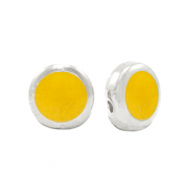 Perles en métal DQ Jaune tropical nacré-argenté antique (sans nickel)