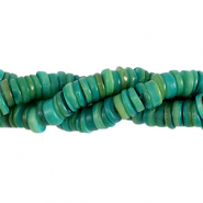 Perles coquillage disque 7mm Vert eden foncé