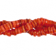 Perles coquillage disque 7mm Rouge corail