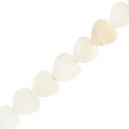 Perles coquillage cœur Blanc