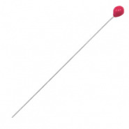 Apprêts en métal DQ clou à tête boule 52mm Argenté antique-rouge cerise (sans nickel)