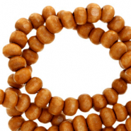 Perles en bois rond 10mm Marron ambre