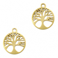 Breloques en acier Inox arbre de vie Doré