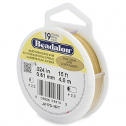 Beadalon stringing wire 19 strand 0.61mm Doré