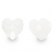 Perles à facettes Fashion coeur Blanc