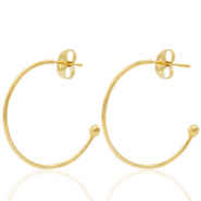 Boucles d'oreilles puces en acier Inox créoles Doré