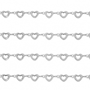 Apprêts en acier Inox chaîne maille jaseron coeurs Argenté