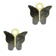 Pendentifs en résine papillon Doré-anthracite