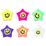 Perles en polym&egrave;re &eacute;toile smiley Multicolore