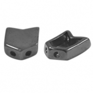Perles en métal DQ duo beads flèche Argenté anthracite (sans nickel)