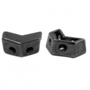Perles en métal DQ duo beads flèche Argenté anthracite (sans nickel)