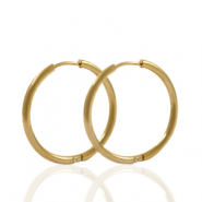 Boucles d'oreilles en acier Inox cr&eacute;oles 24mm Dor&eacute;