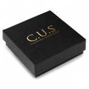 Boîte écrin à bijoux C.U.S® 10x10cm Noir-doré