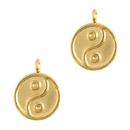 Breloques en acier Inox Yin & Yang Doré