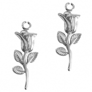 Breloques en acier Inox tulipe Argenté